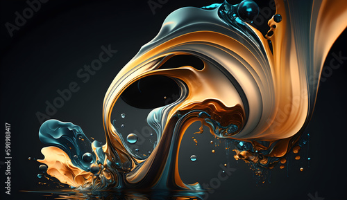 abstract art from water, generative art , created by artificial intelligence-AI
