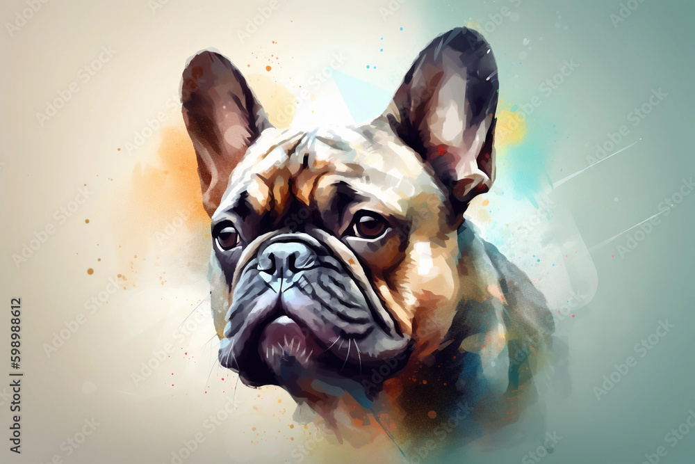 French Bulldog. Portrait of a French Bulldog dog. generative ai. Dog portrait brown french bulldog