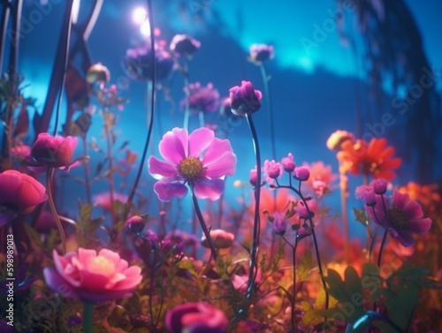 Spring Flower Natural Background Illustration AI Generative 