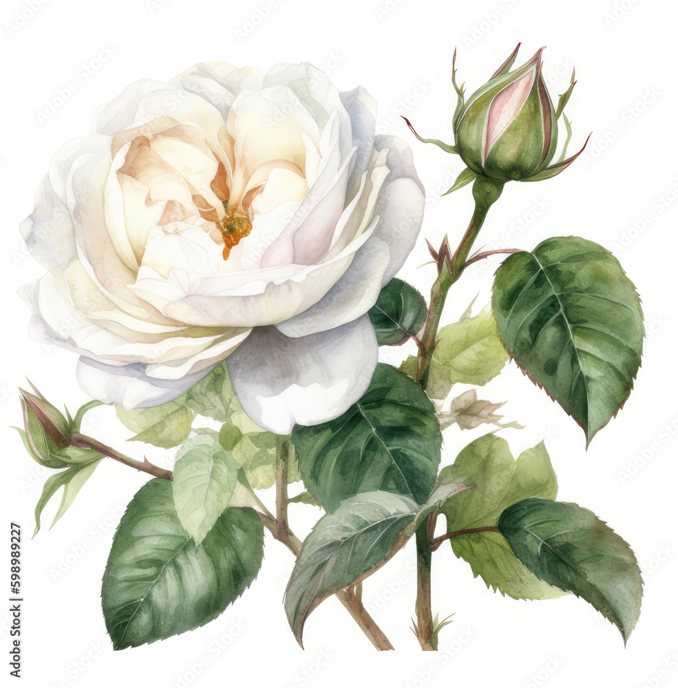 Watercolor flower rose. Watercolor flower rose.