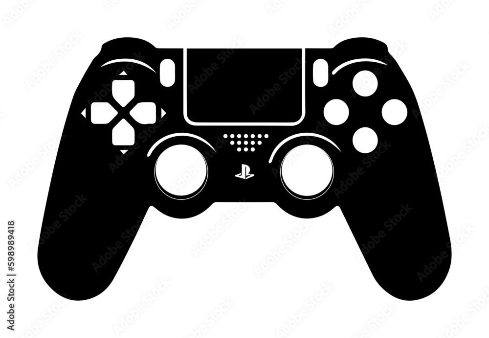 video game controller isolated on white - obrazy, fototapety, plakaty 