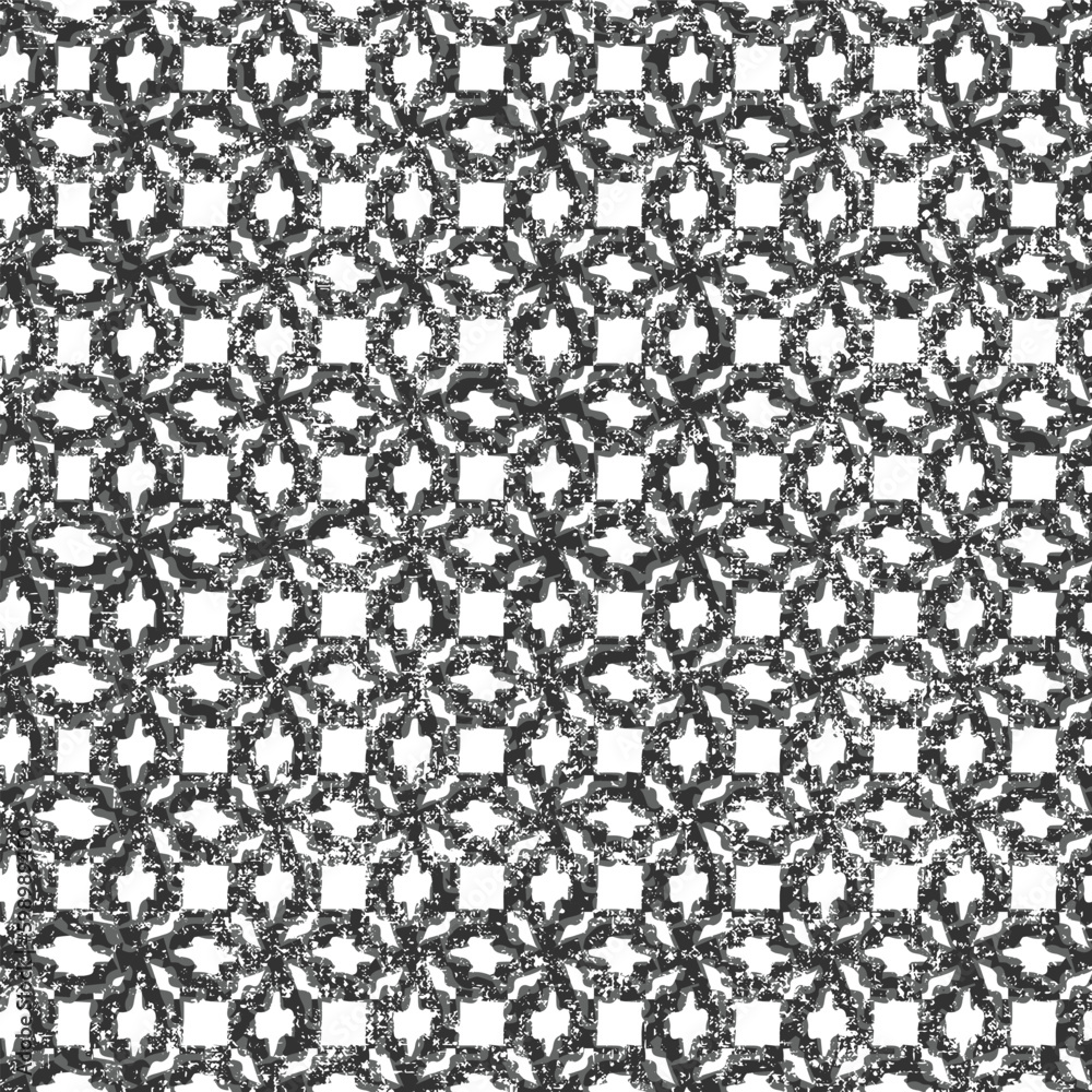 Geometric seamless pattern for fabric design, scrapbook and wrapping.creative Pattern with black Flowers white texture background. Textile,ornament,tiles design. simple black and white pattern.