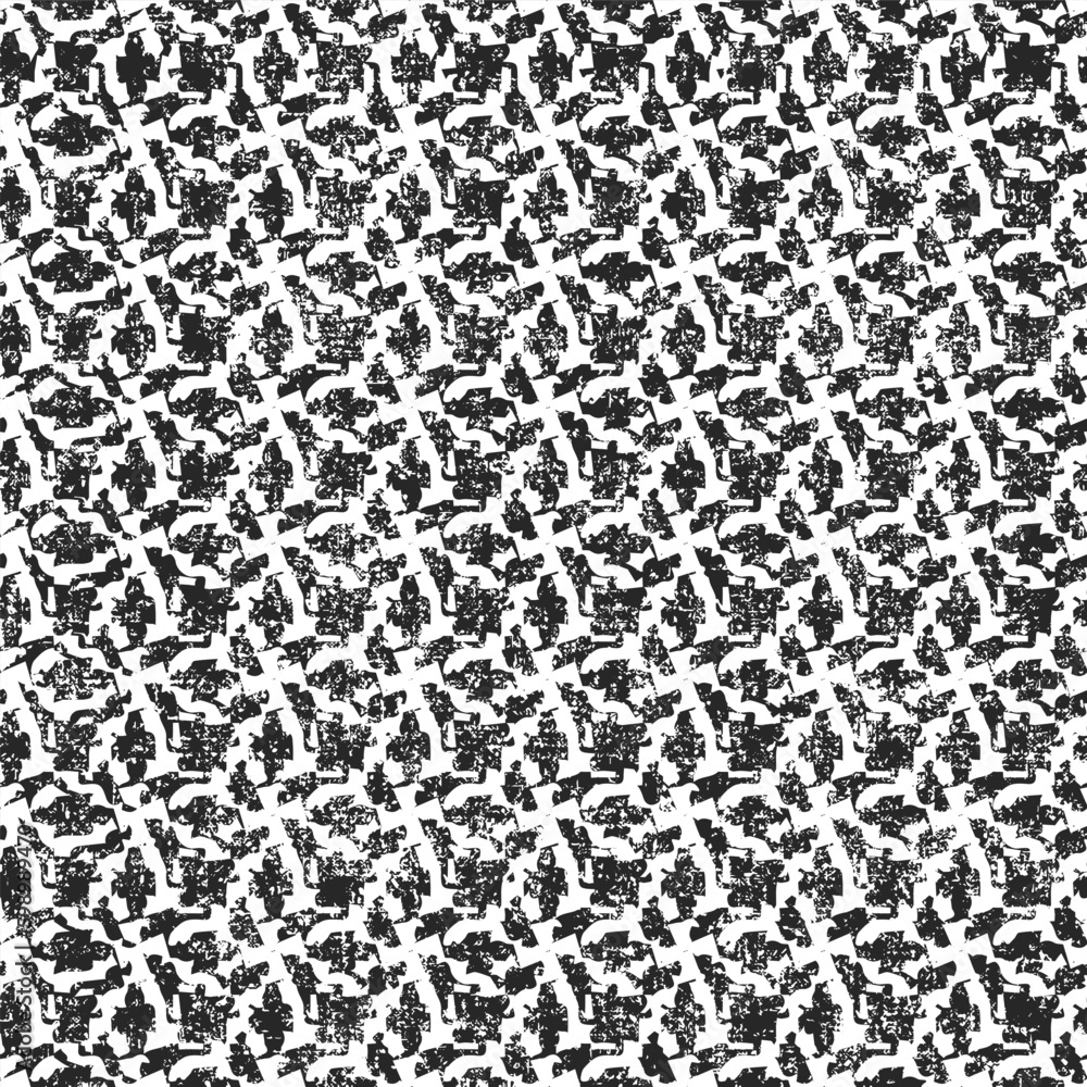 Seamless abstract Spotty Graphic Motif Bleached Effect Textured Background. Seamless Pattern. Abstract grunge black and white textured patterns.
