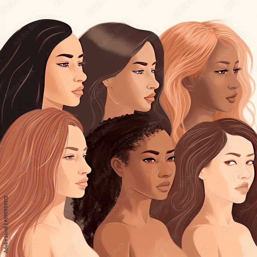 Diverse people, multiracial, multicultural crowd of men and women, side view portraits. multiethnic group, concept of equality and togetherness. Wellness, independence and freedom, stop racism. Diverse people, multiracial, multicultural crowd of men and women, side view portraits. multiethnic group, concept of equality and togetherness. Wellness, independence and freedom, stop racism.