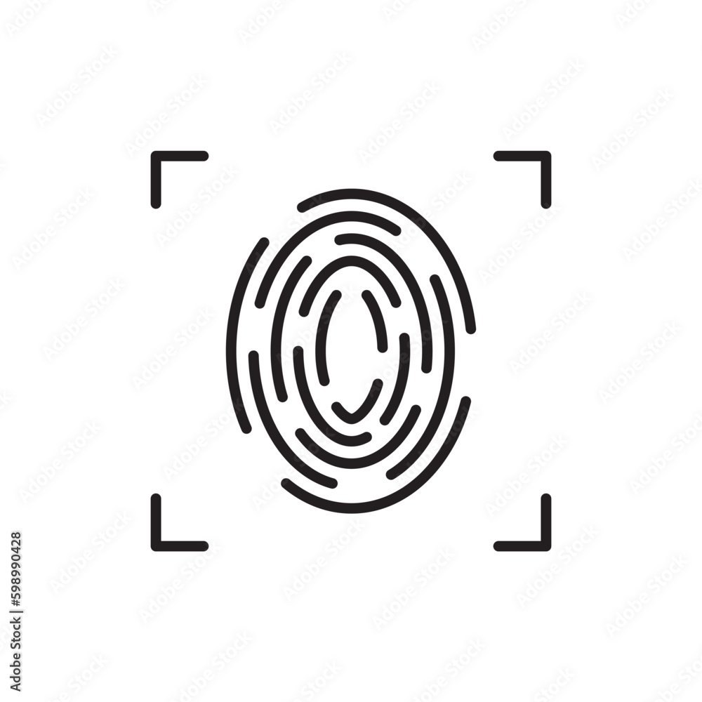 Scan vector icon. Fingerprint vector icon. Finger print flat sign design. Linear thumbprint sign. Illustration of authentication symbol. UX UI Scan vector icon. Fingerprint vector icon. Finger print flat sign design. Linear thumbprint sign. Illustration of authentication symbol. UX UI