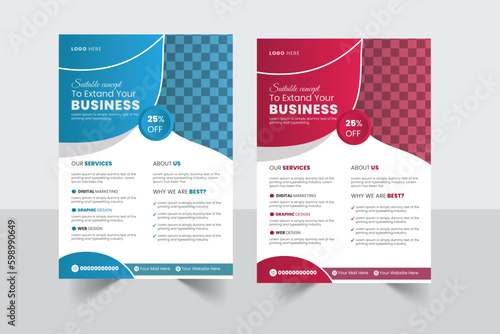 Templates of a4 flyer template, modern template, and modern design, perfect for creative professional business. Corporate business flyer template design set.