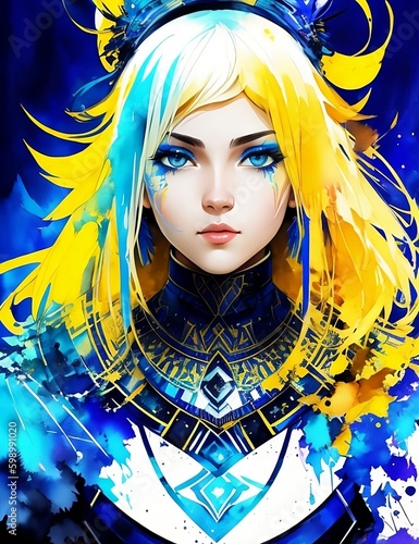 Girl-warrior Ukraine. (Created with Generative AI technology)