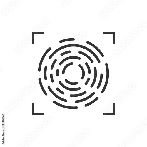 Scan vector icon. Fingerprint vector icon. Finger print flat sign design. Linear thumbprint sign. Illustration of authentication symbol. UX UI