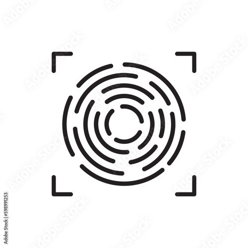 Scan vector icon. Fingerprint vector icon. Finger print flat sign design. Linear thumbprint sign. Illustration of authentication symbol. UX UI