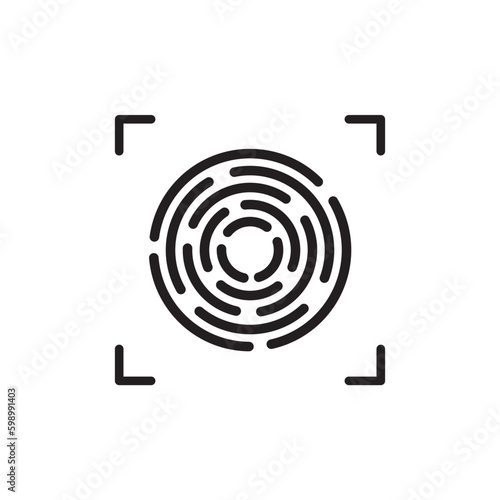 Scan vector icon. Fingerprint vector icon. Finger print flat sign design. Linear thumbprint sign. Illustration of authentication symbol. UX UI