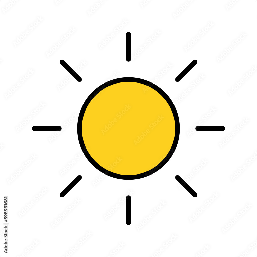 Brightness Icon, Intensity Setting vector illustration on white background