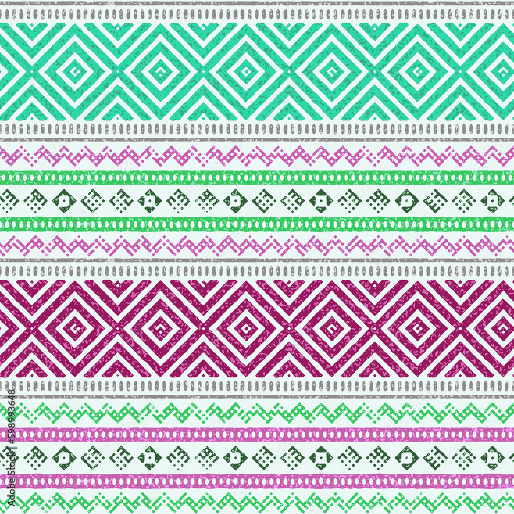 seamless green,pink Geometric abstraction border texture background pattern design.textile, traditional border,Vintage ethnic background.Geometric kilim ikat with grunge texture cream background. seamless green,pink Geometric abstraction border texture background pattern design.textile, traditional border,Vintage ethnic background.Geometric kilim ikat with grunge texture cream background.