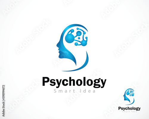 psychology logo creative health mental smart idea brain design concept modern human growth education