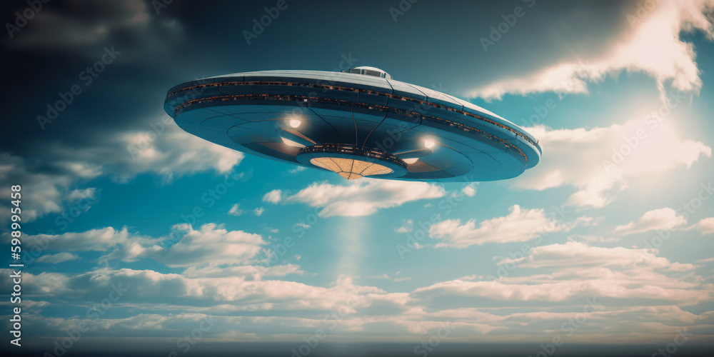Fototapeta premium UFO, flying saucer, alien flying object