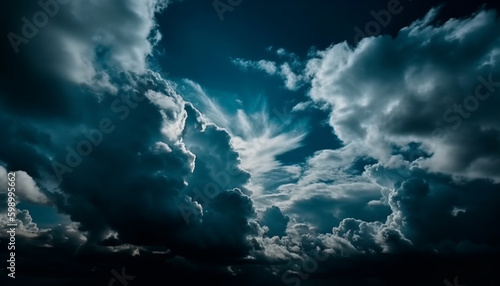 Dramatic sky over tranquil scene, beauty in nature generative AI