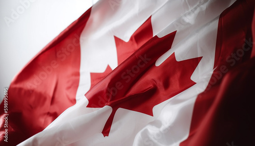 Waving Canadian flag symbolizes patriotism and pride generative AI