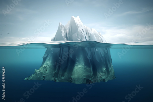 Tip of the iceberg. Business concept. generative ai. Iceberg. Success business metaphor.  © Zakaria