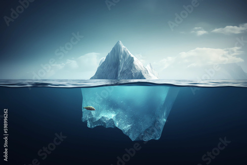 Tip of the iceberg. Business concept. generative ai. Iceberg. Success business metaphor. 
