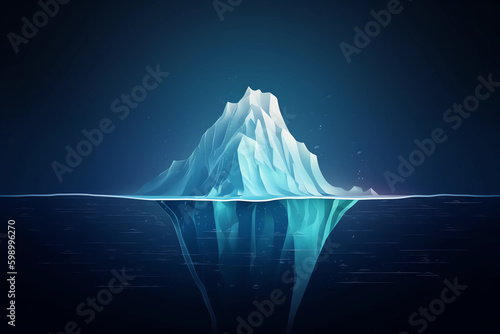 Tip of the iceberg. Business concept. generative ai. Iceberg. Success business metaphor.  © Zakaria