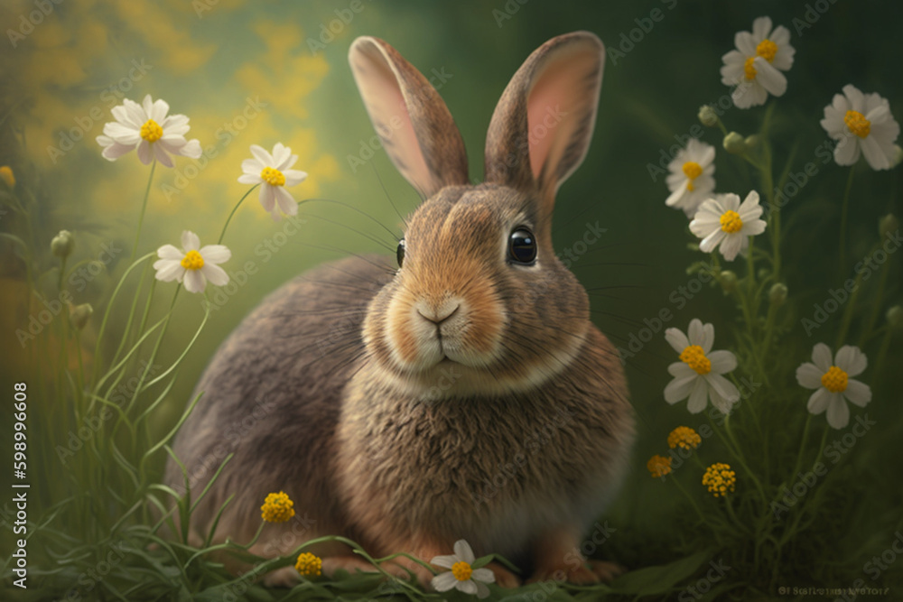 Obraz premium rabbit in the grass