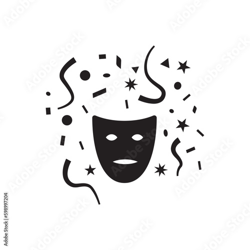 Mask vector icon. Carnaval mask flat sign design. Decorative carnival mask symbol pictogram. UX UI icon