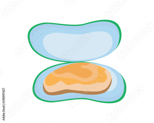 mussels icon flat style element isolated on white background vector illustration