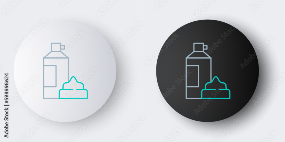 Line Whipped cream in an aerosol can icon isolated on grey background. Sweet dairy product. Milk product and sweet symbol. Colorful outline concept. Vector Line Whipped cream in an aerosol can icon isolated on grey background. Sweet dairy product. Milk product and sweet symbol. Colorful outline concept. Vector