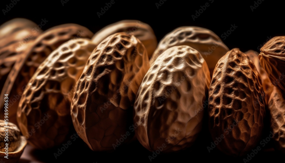 Fototapeta premium Healthy eating Fresh organic fruit in a row generative AI