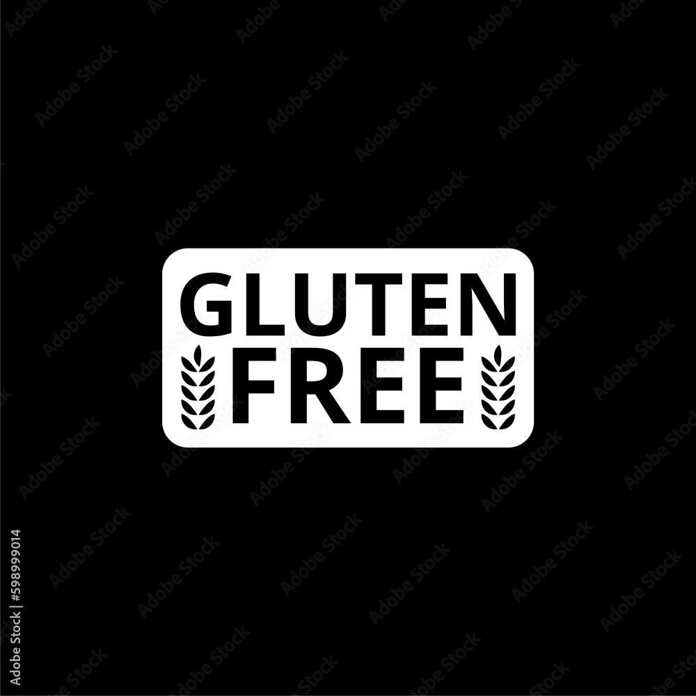 Obraz premium Gluten free iicon solated on black background 