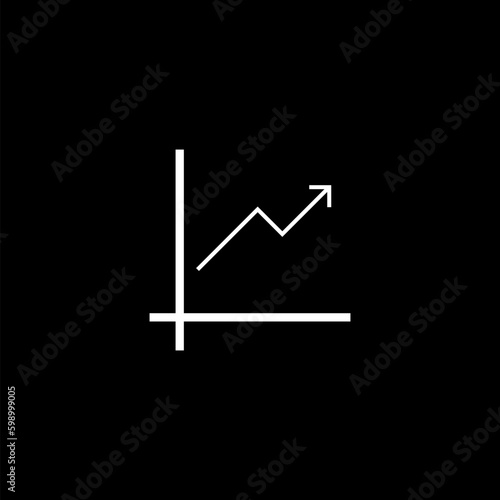 Graph Growth icon symbol isolated on black background