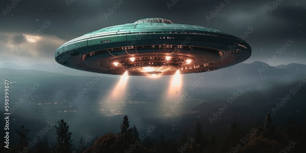 UFO, flying saucer, alien flying object UFO, flying saucer, alien flying object