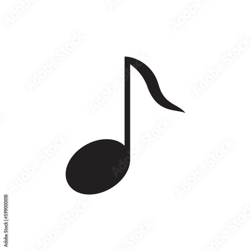 Music vector icon. Musical note flat sign design. Music symbol pictogram