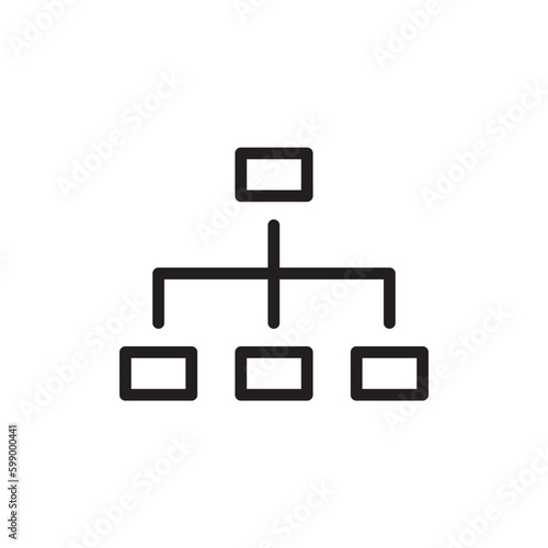 Organization chart vector icon. Company structure icon. Flow chart flat sign design. Hierarchy symbol pictogram. UX UI icon