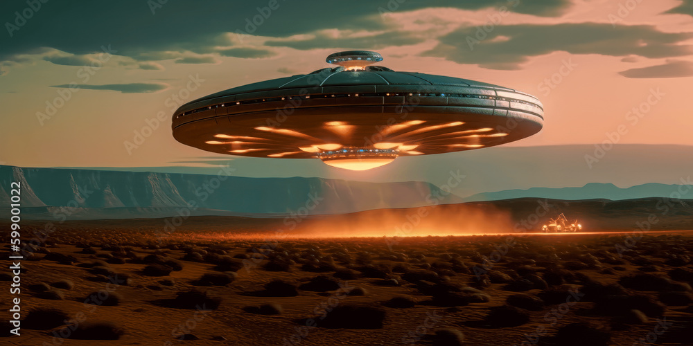 UFO, flying saucer, alien flying object UFO, flying saucer, alien flying object