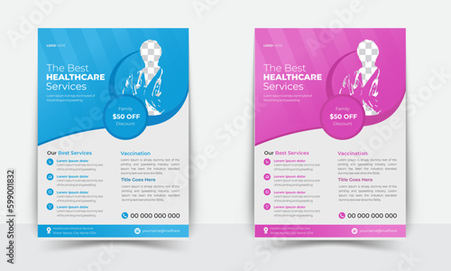 Healthcare cover, template Corporate healthcare, and medical flyer design vector or poster design layout