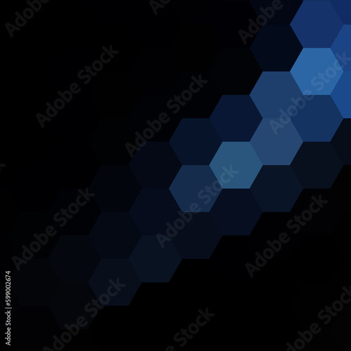 Bland black and blau hexagonal abstract background. polygonal style. Presentation template. Layout for advertising. Background for magazine cover. Banner. eps 10