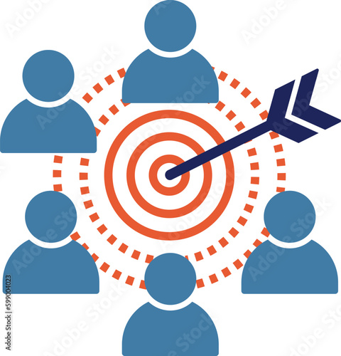 target audience icon, market goal symbol