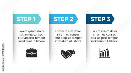 set of labels and tags with steps indication and icons suitable for presentations 