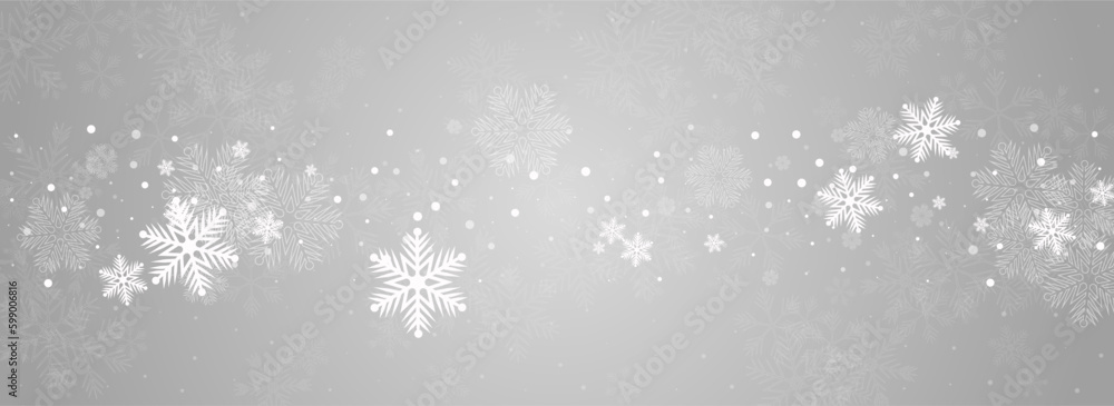 Golg Snowflake Vector Panoramic Grey Background. Golg Snowflake Vector Panoramic Grey Background.