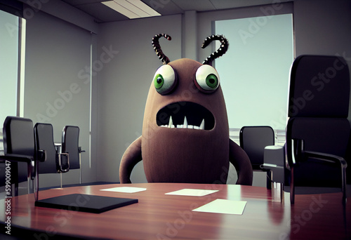 Office monster, toxic boss, digital illustration generative AI