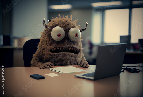 Office monster, toxic boss, digital illustration generative AI © ALEXANDER