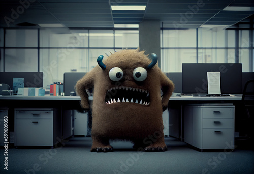 Office monster, toxic boss, digital illustration generative AI © ALEXANDER