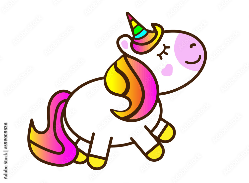 Cartoon rainbow pony on white background Cartoon rainbow pony on white background