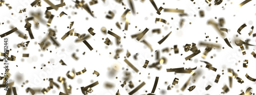 Glittering golden confetti png. Glittering golden confetti falls from above on transparent background. Celebrate festivals.