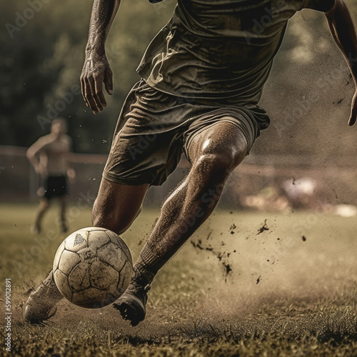 Tapety artystyczne soccer player. Generative AI.