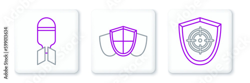 Free Download Set line Target sport, Aviation bomb and Shield icon. Vector - GFXLoad