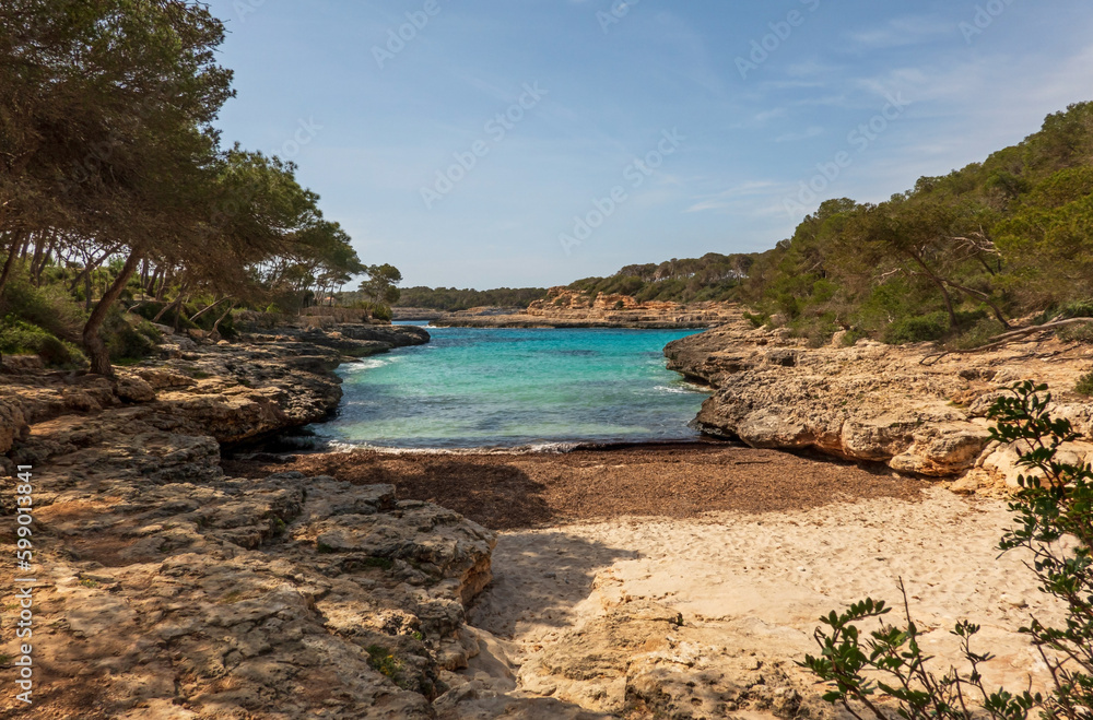 Beach Burgit in Mondrago Nature Park, Mallorca, Santanyi, Spain