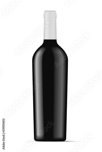 wine bottle mock up isolated on white