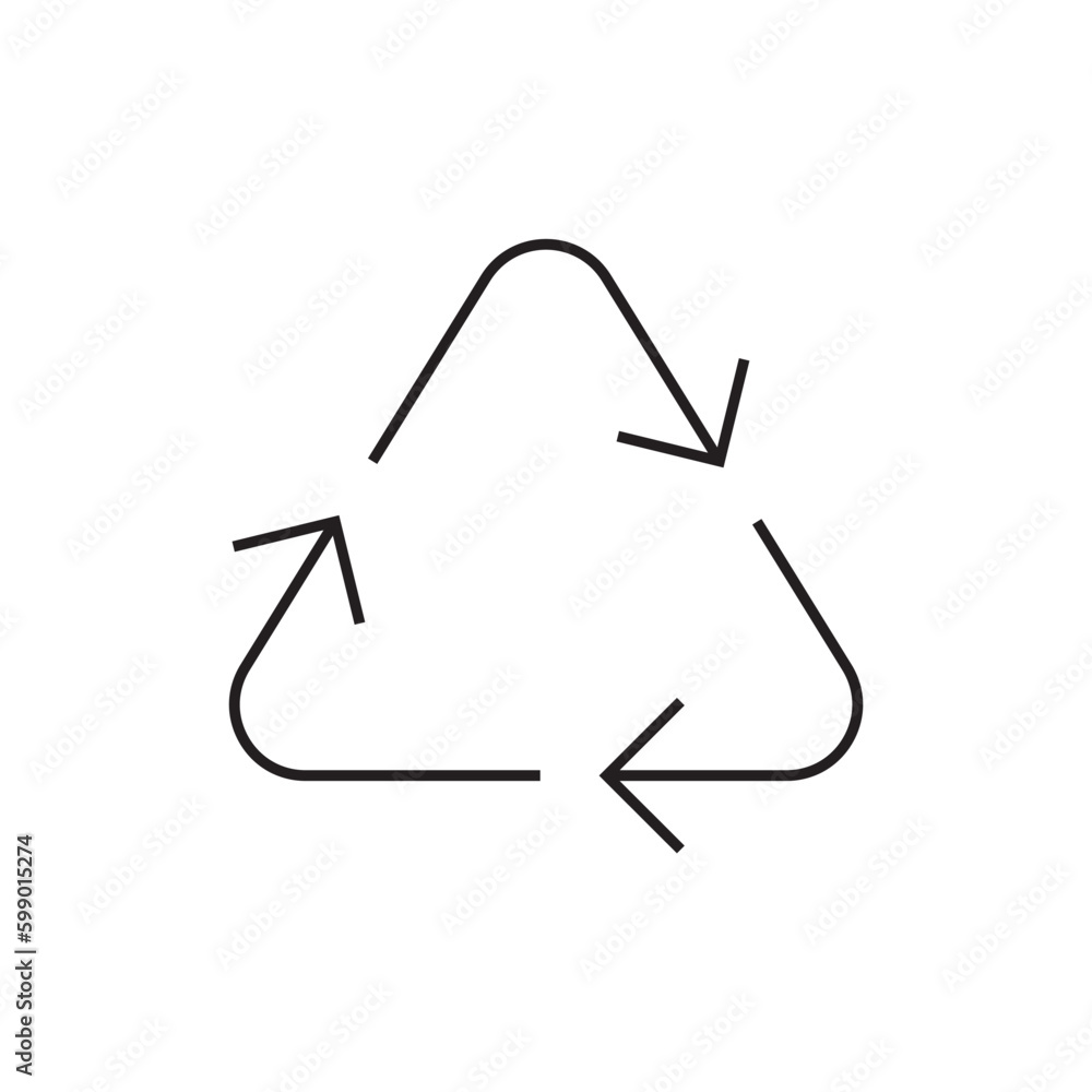 Recycle icon. Recycling icon. Environmental treatment flat sign design. Ecological recycling arrows symbol. Disposal pictogram. Outline symbol design. Linear UX UI icon Recycle icon. Recycling icon. Environmental treatment flat sign design. Ecological recycling arrows symbol. Disposal pictogram. Outline symbol design. Linear UX UI icon