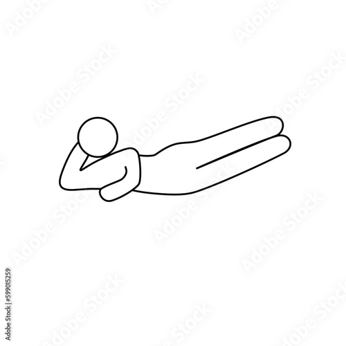 Side leg lifts of a person, contour 
